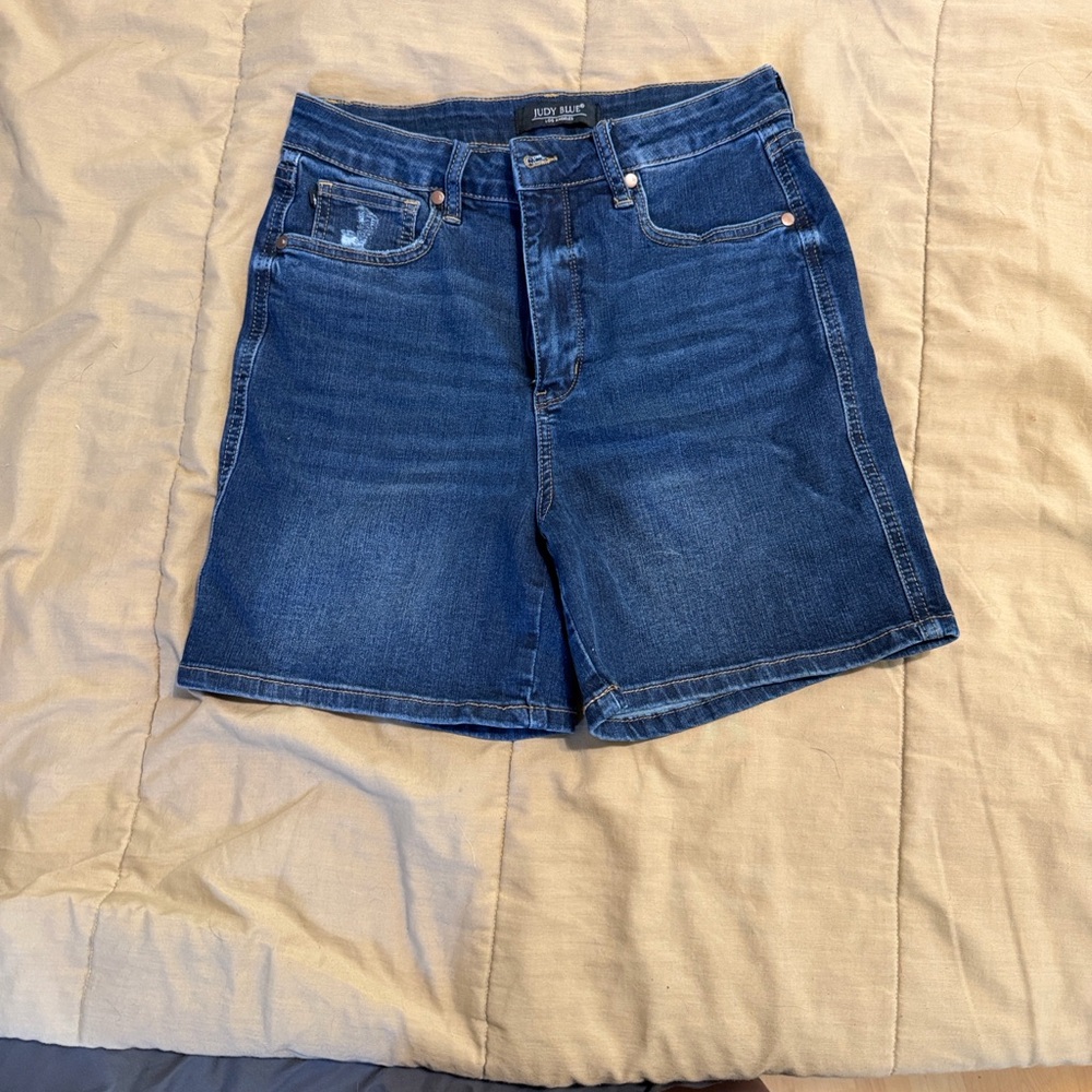 Judy Blue High-Rise Dark Indigo Denim Shorts